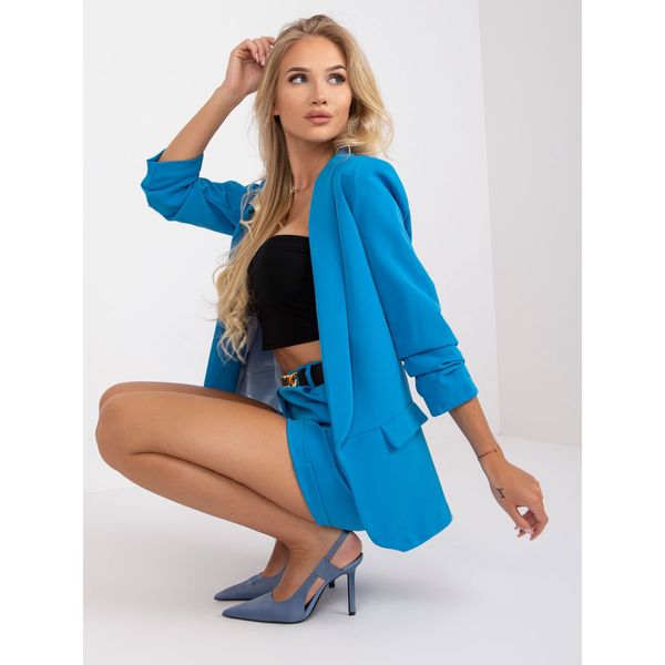Fashionhunters Elegant blue set with ruffles on the sleeves