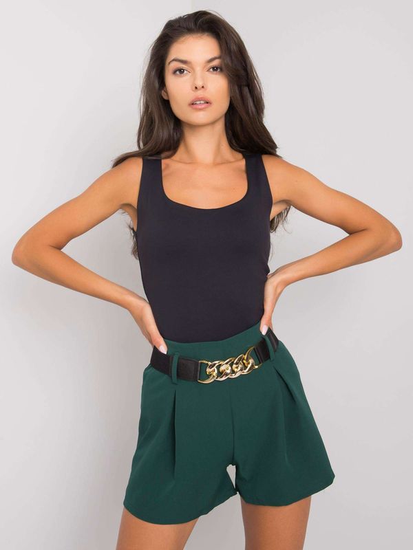 Fashionhunters Elegant dark green shorts