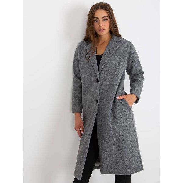 Fashionhunters Elegant gray coat with button closure OCH BELLA