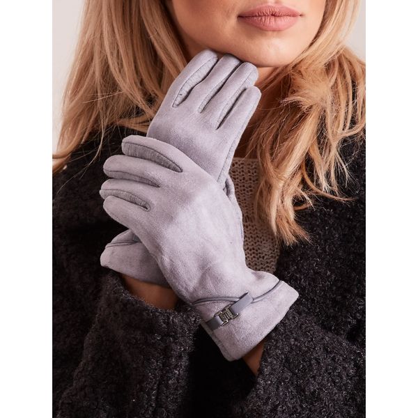 Fashionhunters Elegant gray gloves for women