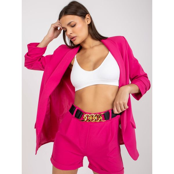 Fashionhunters Elegant pink set with a jacket without fastening