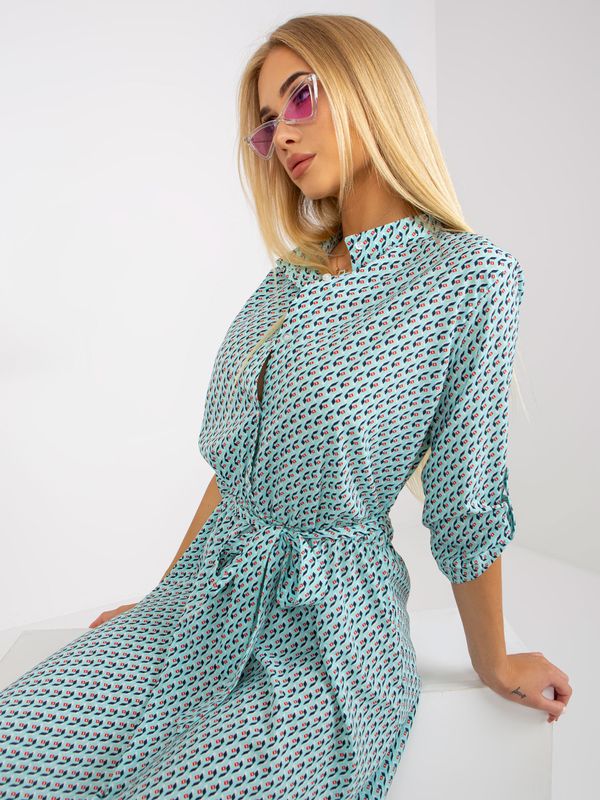 Fashionhunters Every day mint mini dress with belt