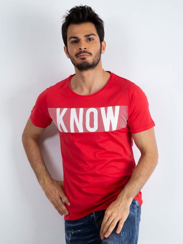 Fashionhunters Fine red men's T-shirt