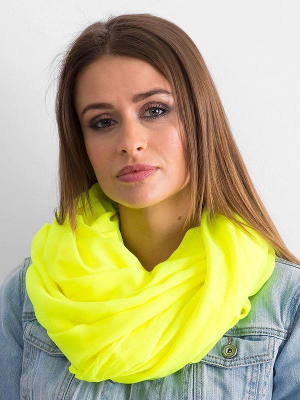 Fashionhunters Fluo yellow smooth scarf