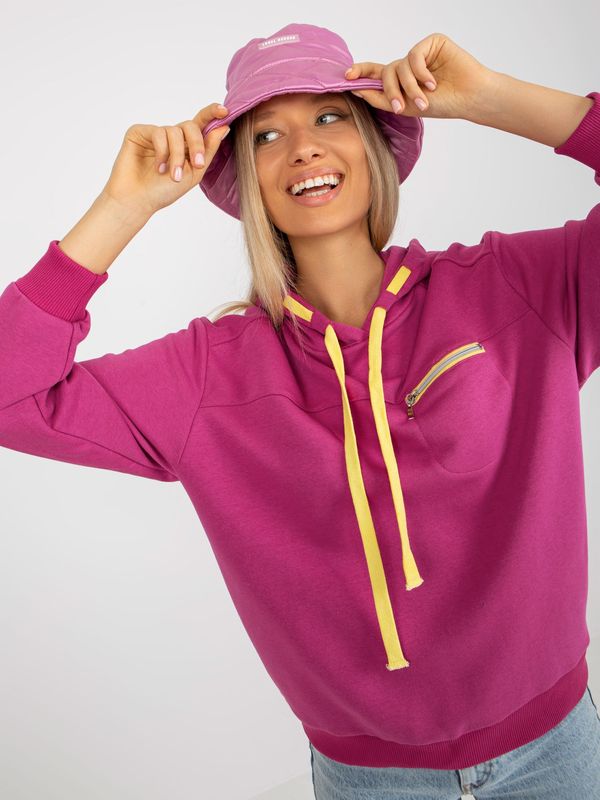 Fashionhunters Fuchsia hoodie with pocket