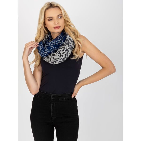 Fashionhunters Gray and blue viscose scarf scarf