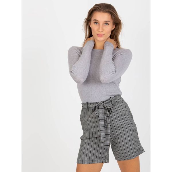 Fashionhunters Gray fitted classic sweater with viscose