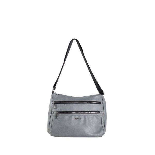 Fashionhunters Gray large messenger bag with zippers