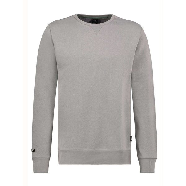 Fashionhunters Gray smooth sweatshirt for men without a hood SUBLEVEL