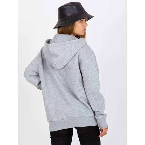 Fashionhunters Gray sweatshirt with zip pockets SUBLEVEL