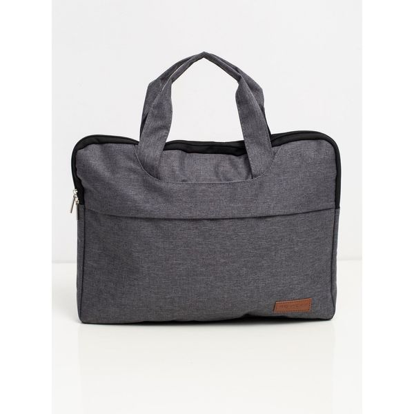 Fashionhunters Gray textile laptop bag