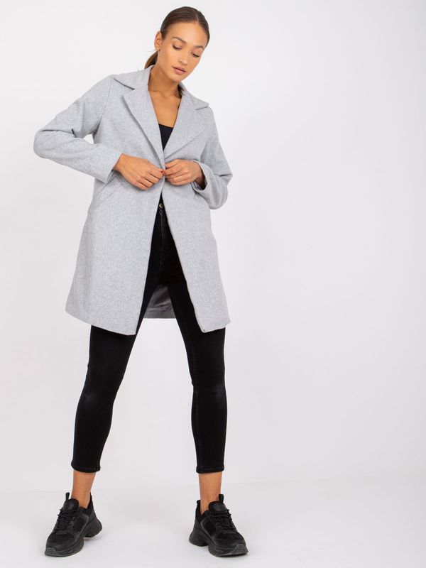 Fashionhunters Gray women's oversized coat from Louise RUE PARIS