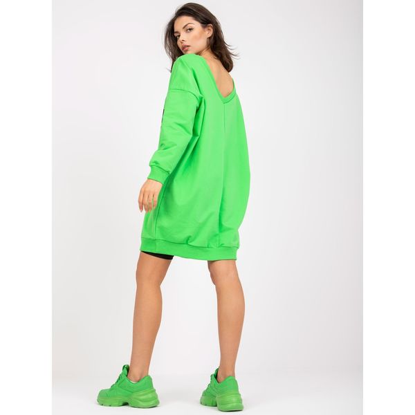 Fashionhunters Green and black tunic with a triangular neckline