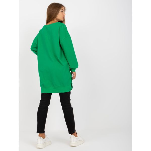 Fashionhunters Green basic tunic with long sleeves RUE PARIS