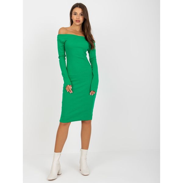 Fashionhunters Green cotton dress