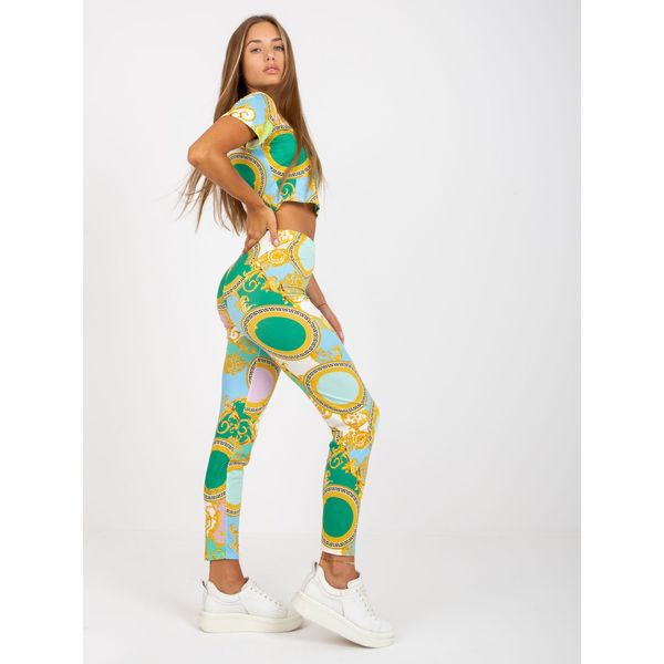 Fashionhunters Green fitted casual set with leggings