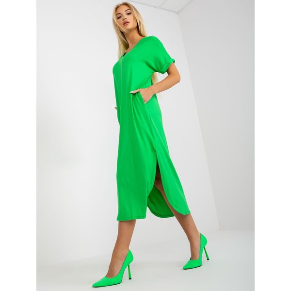 Fashionhunters Green oversize dress with pockets OH BELLA