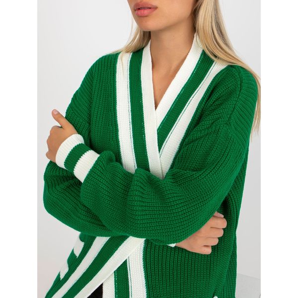 Fashionhunters Green oversize long cardigan RUE PARIS