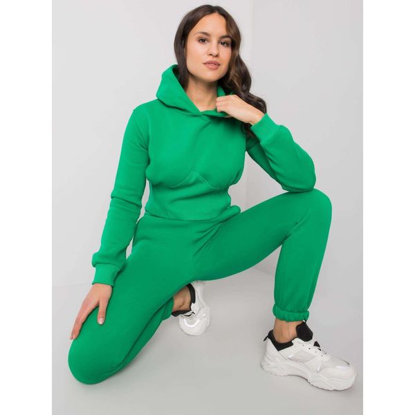 Fashionhunters Green sweatshirt set with Ambretta pants