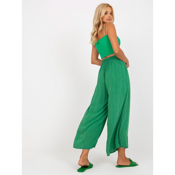 Fashionhunters Green wide trousers in OCH BELLA fabric