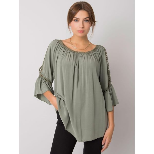 Fashionhunters Kearney Khaki Viscose Blouse OH BELLA