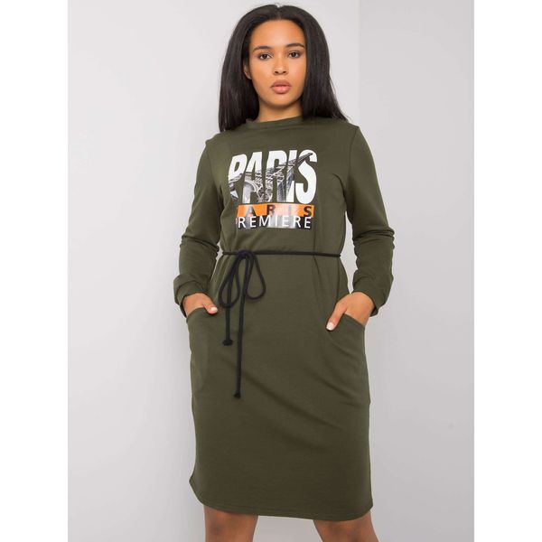 Fashionhunters Khaki cotton dress Lareen