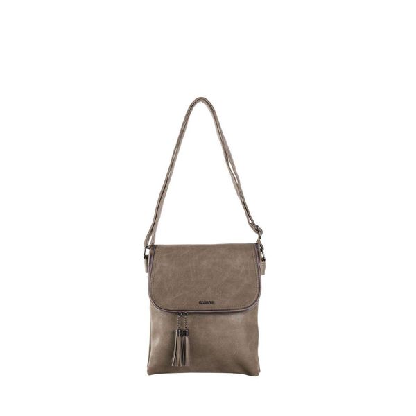 Fashionhunters Khaki rectangular messenger bag made of eco-leather
