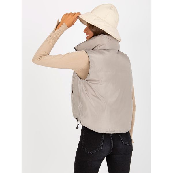 Fashionhunters Khaki reversible quilted down vest