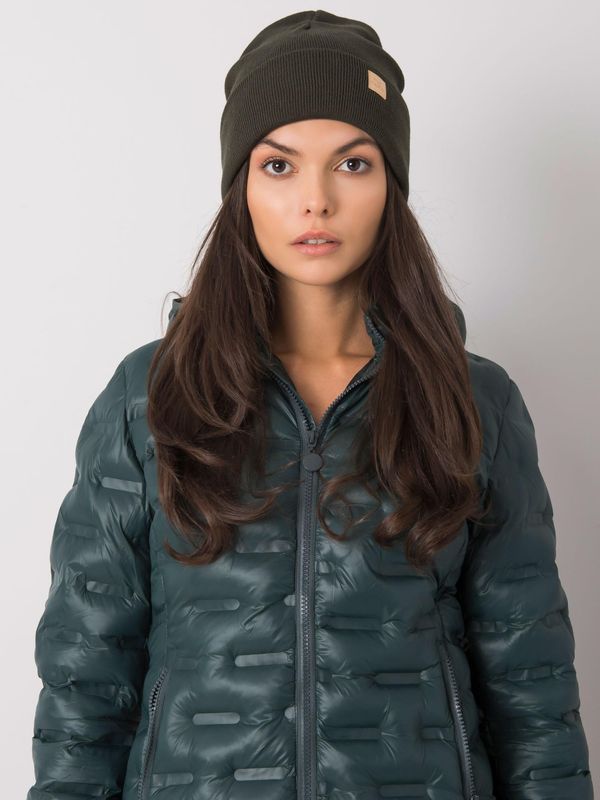 Fashionhunters Khaki women's beanie hat