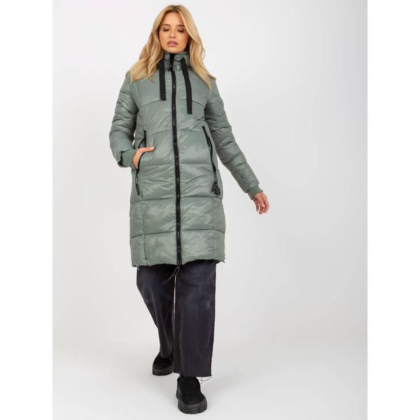 Fashionhunters Khaki women's winter jacket with a hood SUBLEVEL