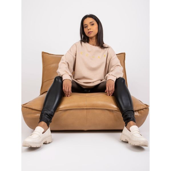 Fashionhunters Ladies' beige sweatshirt with Damiette inscription