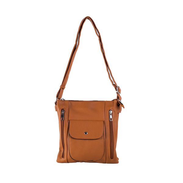 Fashionhunters Ladies' brown shoulder bag with pockets