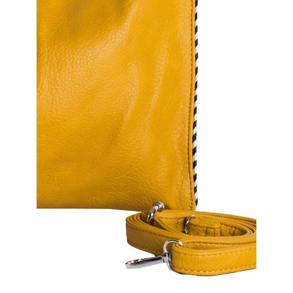 Fashionhunters Ladies' dark yellow shoulder bag with a handle