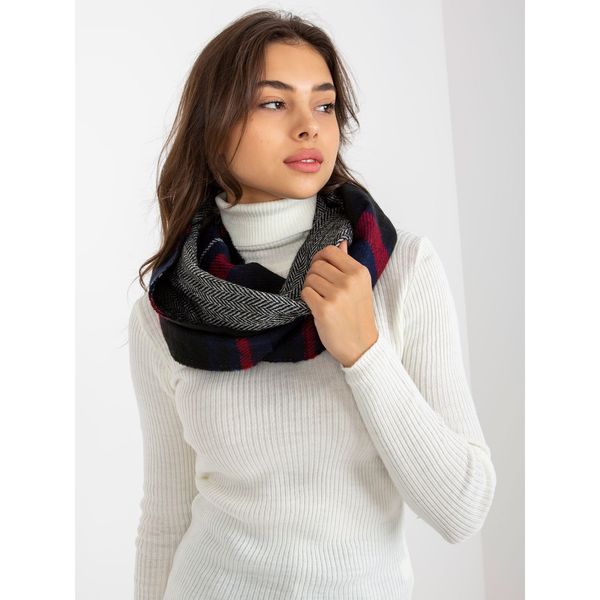 Fashionhunters Ladies' navy blue and red neck warmer with a checked print