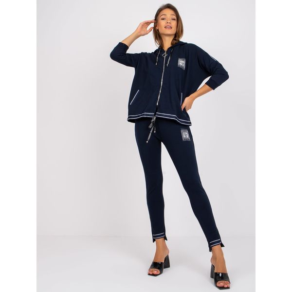 Fashionhunters Ladies' navy blue two-piece set Andres