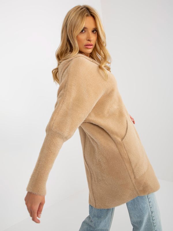 Fashionhunters Lady's camel alpaca coat with pockets