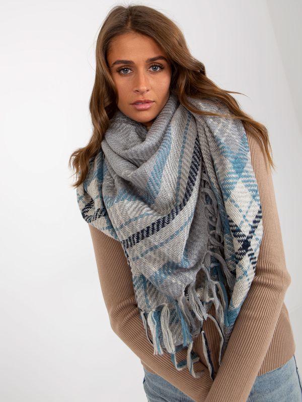 Fashionhunters Lady's grey checkered scarf
