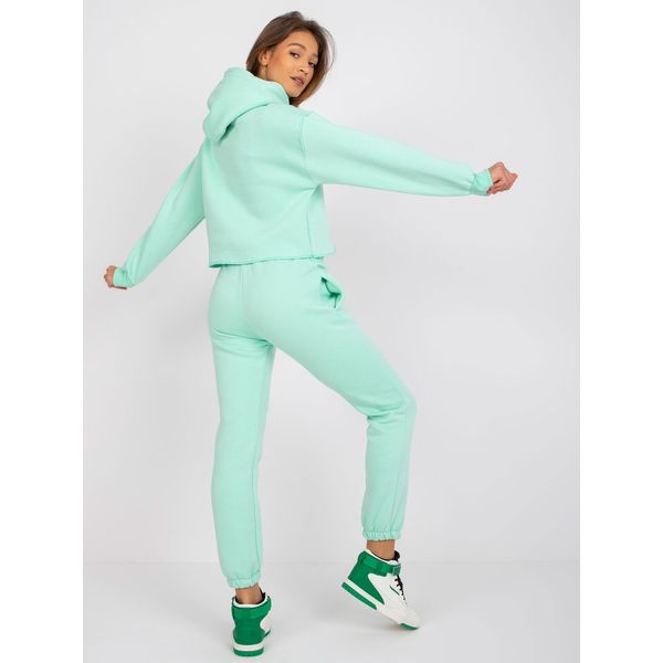 Fashionhunters Laraina high-waisted mint sweatshirt set