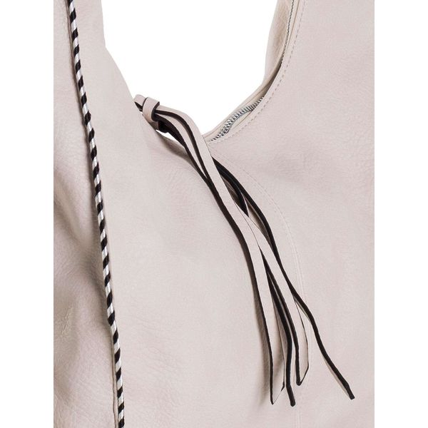 Fashionhunters Light beige eco leather shoulder bag