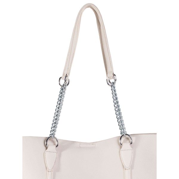 Fashionhunters Light beige roomy shoulder bag with a vanity case