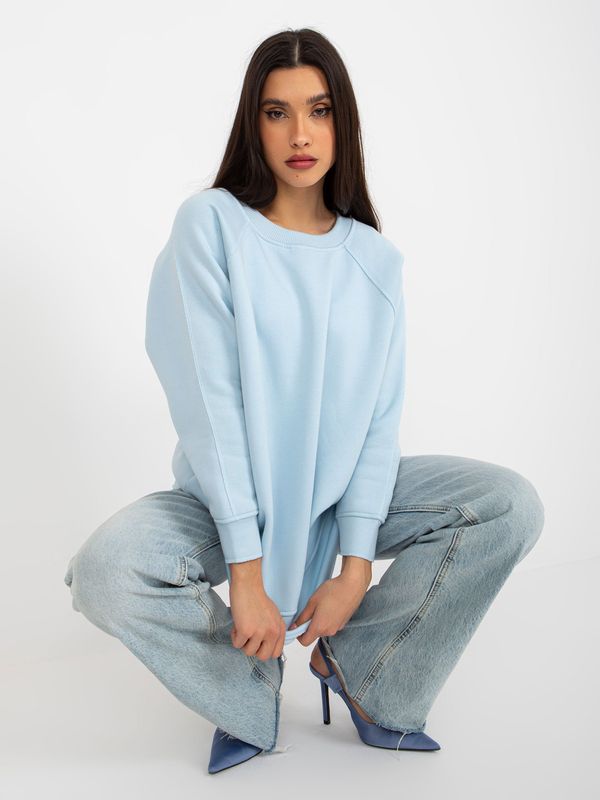 Fashionhunters Light blue basic hoodie