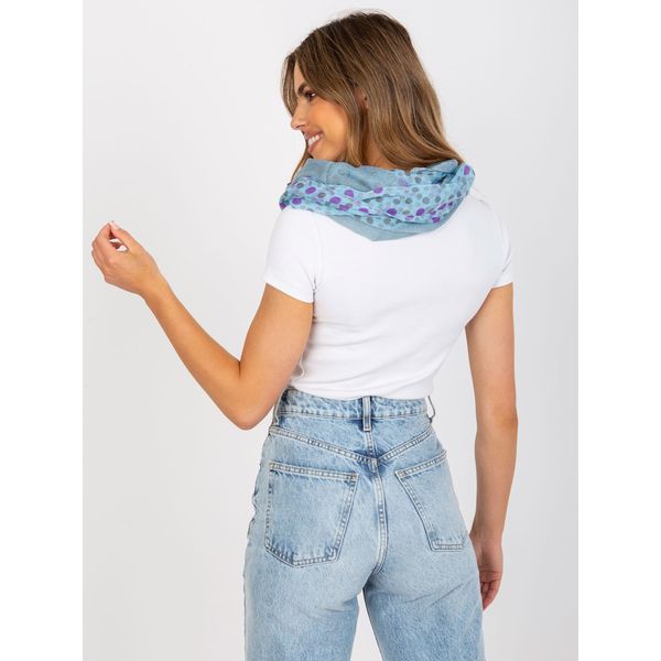 Fashionhunters Light blue scarf with prints
