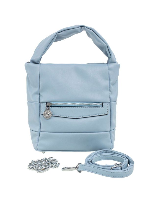 Fashionhunters Light blue women's handbag made of eco-leather