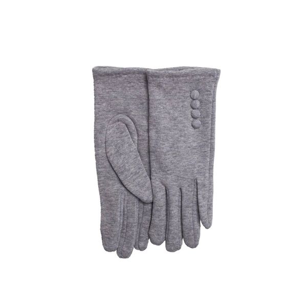Fashionhunters Light gray gloves with buttons