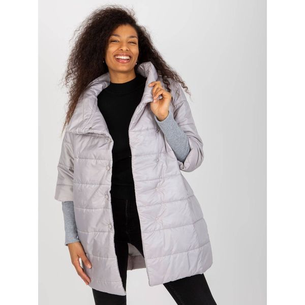 Fashionhunters Light gray quilted transitional jacket from Carlota