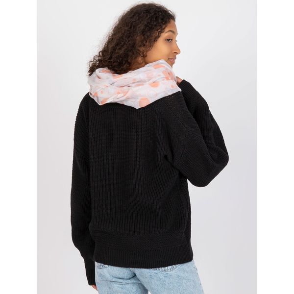 Fashionhunters Light gray scarf with shiny polka dots