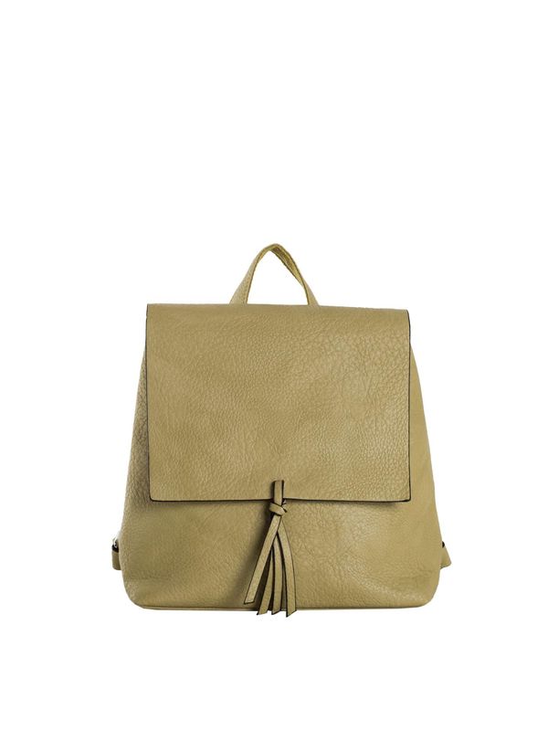 Fashionhunters Light green women's eco-leather backpack
