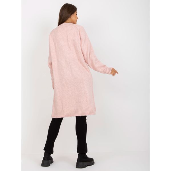 Fashionhunters Light pink loose cardigan with pockets from RUE PARIS