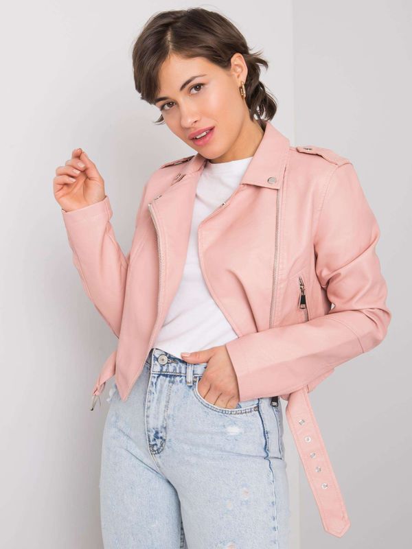 Fashionhunters Light pink women's biker jacket