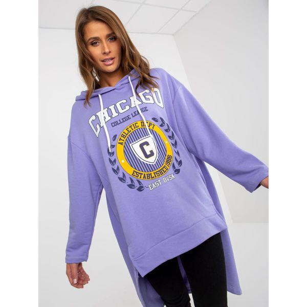 Fashionhunters Light purple long hoodie with longer back